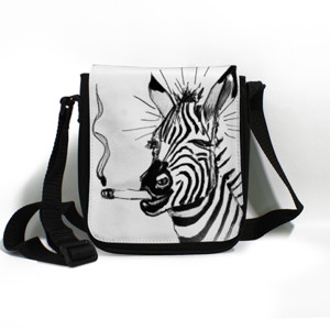 Tas Selempang Tas Selempang Lukisan Tinta Hitam Zebra dan Rokok