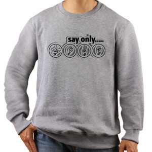Jaket Sweater Kaos Say Only Love Hand Gestures