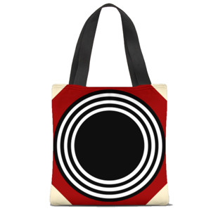 Tas Tote Fullprint Pola Hitam putih bulat