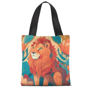Tas Tote Fullprint Tas Tote Lion - Tas Singa Cantik - Tas Singa Keren