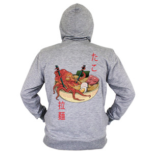 Hoodie Zipper Japanese Art - Tako Ramen depan belakang
