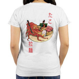Kaos Japanese Art - Tako Ramen depan belakang