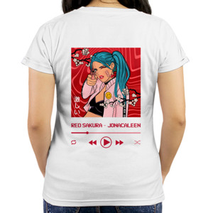 Kaos SKIN SPESIAL MUSIK : RED SAKURA - WANITA