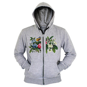 Hoodie Zipper Kaos oblong wanita remaja putri taman bunga bunga 