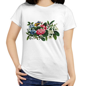 Kaos Kaos oblong wanita remaja putri taman bunga bunga 