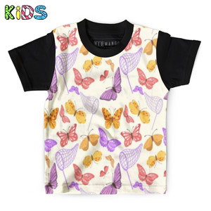 Kaos Anak Full-Print Kupu-kupu cute warna warni