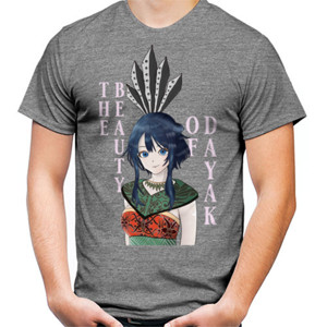 Kaos Wanita Dayak Anime Style