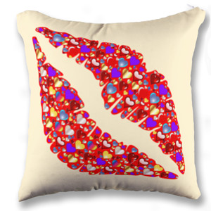 Bantal Bibir Pola Hati