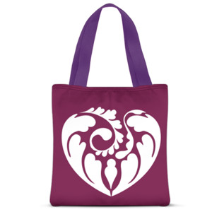 Tas Tote Fullprint Heart Tribal