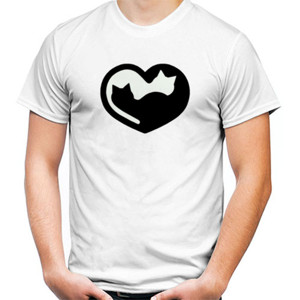 Kaos kaos pecinta kucing love cat logo black and white