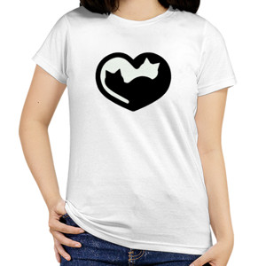 Kaos kaos pecinta kucing love cat logo black and white