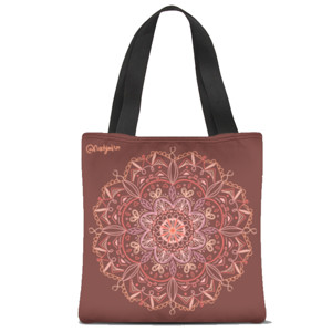 Tas Tote Fullprint Red Circle Pattern