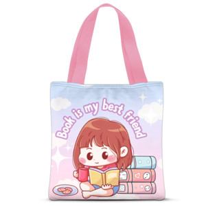 Tas Tote Fullprint Book is my best friend