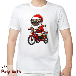Kaos Pug Riding a bike