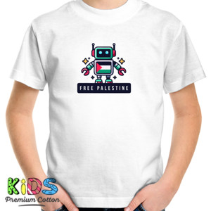 Kaos Premium - Logo Robot Free Palestine #003