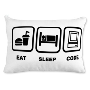 Bantal Eat Sleep Code (Putih)