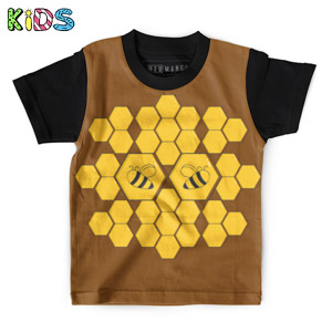 Kaos Anak Full-Print Lebah (Honeycomb)