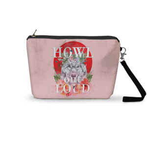Pouch Trapesium Howl Out Loud, Wolf on red moon