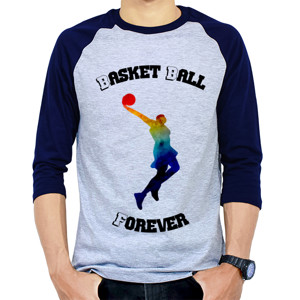 Kaos Raglan Basket Ball Forever