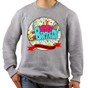 Jaket Sweater Doodle Ultah