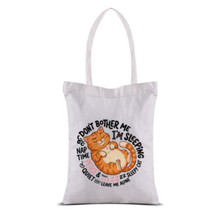 Tas Tote Tote Bag Kanvas Kucing Lucu I'm So Cool
