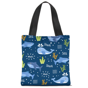 Tas Tote Fullprint Kehidupan bawah laut