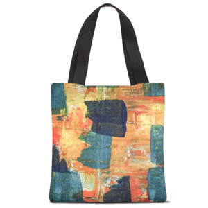 Tas Tote Fullprint Pola abstrak