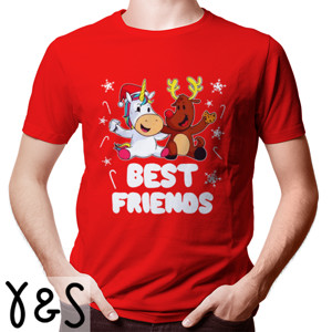 Kaos Best Friends Unicorn And Reindeer Christmas - 2