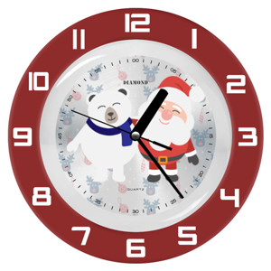 Jam Dinding santa klaus dan polar bear
