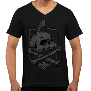 Kaos  tengkorak dan burung