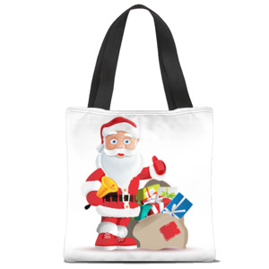 Tas Tote Fullprint santa klaus dan hadiah