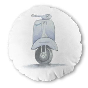 Bantal Bulat Vespa watercolour #4