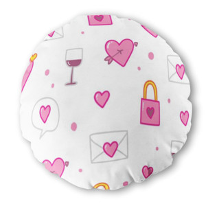 Bantal Bulat Valentine love pattern