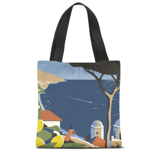 Tas Tote Fullprint Lukisan Pantai
