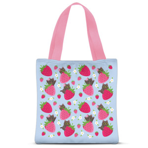 Tas Tote Fullprint Kitty Fruit - Strawberry