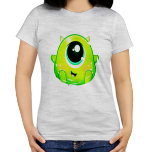 Kaos cute green one eye little monster