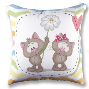 Bantal Cute Couple Cat Love