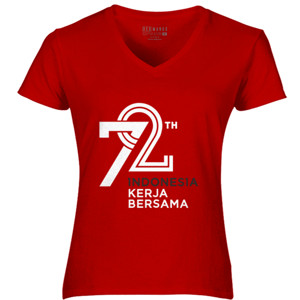 Kaos 72 th indonesia merah