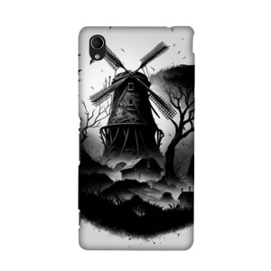 Softcase motif a medieval windmill drawed Casing HP
