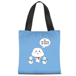 Tas Tote Fullprint Hi I’m Pentol, I’m White