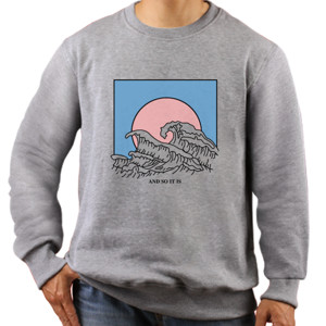 Jaket Sweater And So It Is, Hokusai Wave Aesthetic T-Shirt