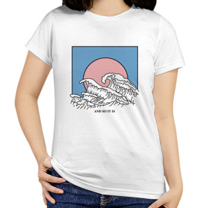 Kaos And So It Is, Hokusai Wave Aesthetic T-Shirt