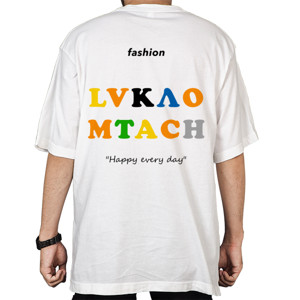 Kaos Oversize White Fashion Happiness Every Day T-Shirt