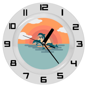 Jam Dinding dolphin clock