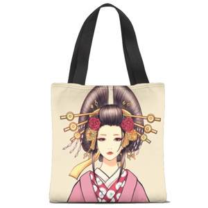 Tas Tote Fullprint Geisha japanese girl