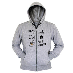 Hoodie Zipper Drink Coffee Add Sugar