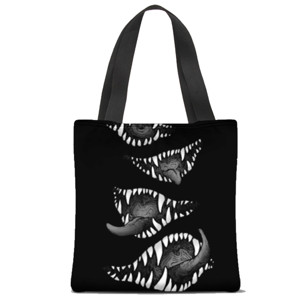 Tas Tote Fullprint Monster Mouths