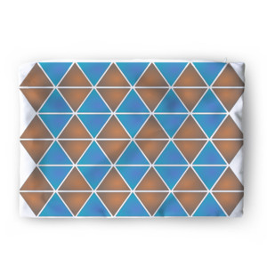 Sarung Bantal Motif Segitiga Biru Dan Coklat