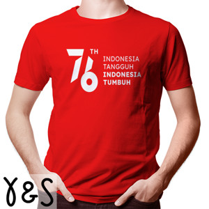 Kaos Kaos 76th  Indonesia Tangguh Indonesia Tumbuh