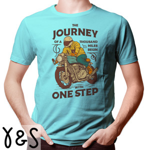 Kaos Classic Motor Bike Rider The Journey With One Step